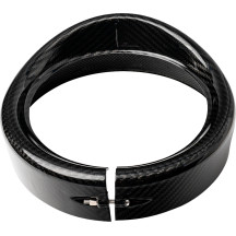 Headlight Trim with Visor — Carbon fiber, black gloss