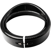 Headlight Trim with Visor — Carbon fiber, black gloss