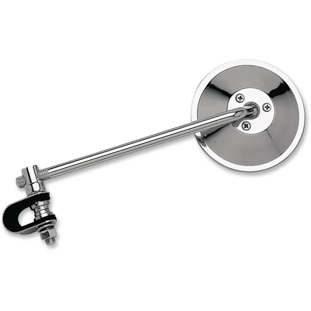 Universal Clamp-On Mirror — 98.4 mm head, 19/22/25 mm clamp, Chrome