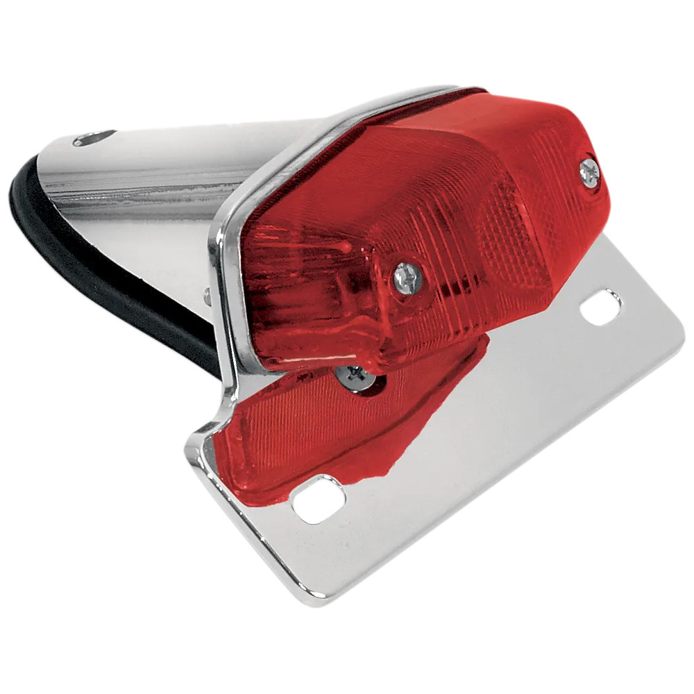 Lucas-Style Taillight with Chrome Bracket — 12V, 23/3W bulb