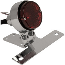 Taillight with License Plate Mount — 57.2 mm (2-1/4"), 12 V, 23/3 W, red lens