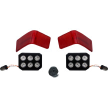 Luces LED Tour-Pak de marcha y freno con lentes — LED rojo, Harley-Davidson®, kit de 6 bombillas