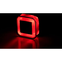 Luz trasera — 10-16V, carcasa negra, lente roja