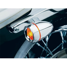 Deep-Dish Bezels with Lens for Bullet Turn Signals — Deep Dish, amber lens, front/rear, pair