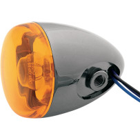 Custom Turn Signal — 12V, rear bracket mount, black nickel, amber