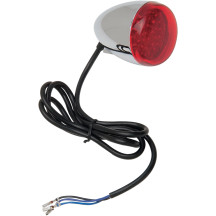 Intermitente personalizado — 12 V, carcasa cromada, lente roja