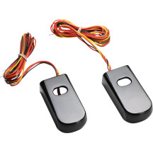 Luces marcadoras LED para puntal de guardabarros — 12V, carcasa negra, lente ahumada, LED rojo