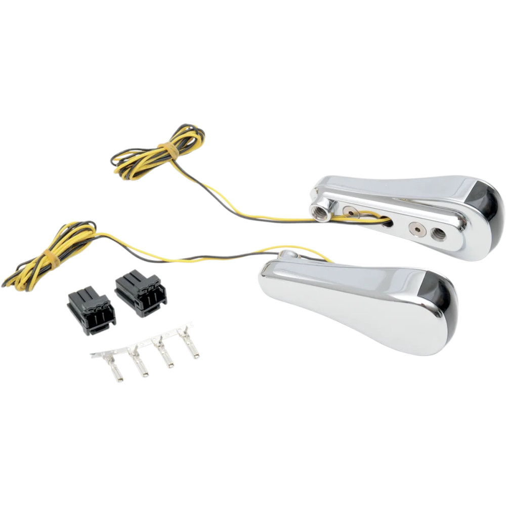 Intermitentes delanteros LED para Road Glide — 88.9 mm × 31.8 mm, 12V, cromado, lente ahumada