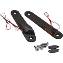 LED Front Signal Lights — 12V, Anodized Black, Amber lens