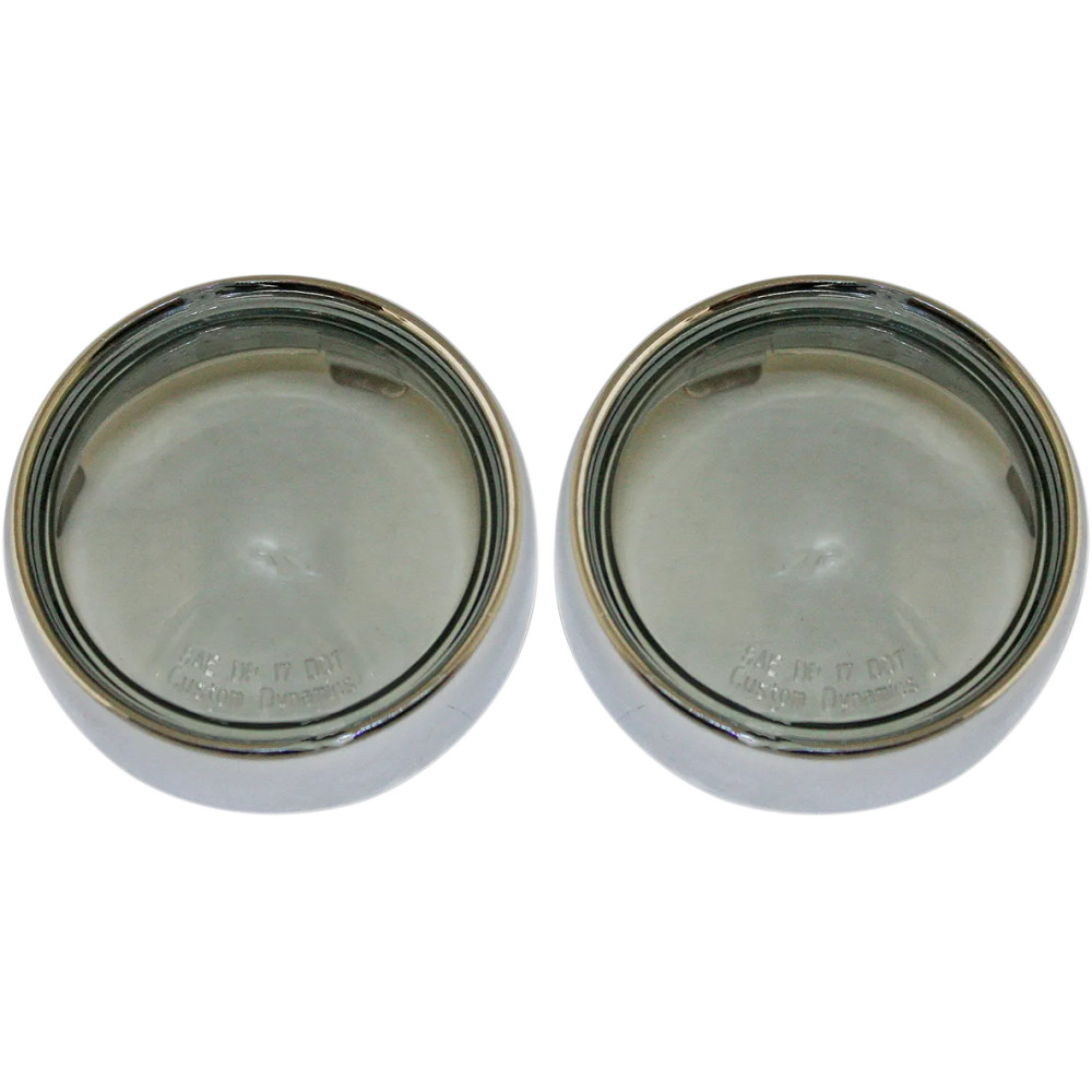 Embellecedores/Lentes para intermitentes ProBEAM® tipo bullet — lente ahumada, carcasa cromada, par