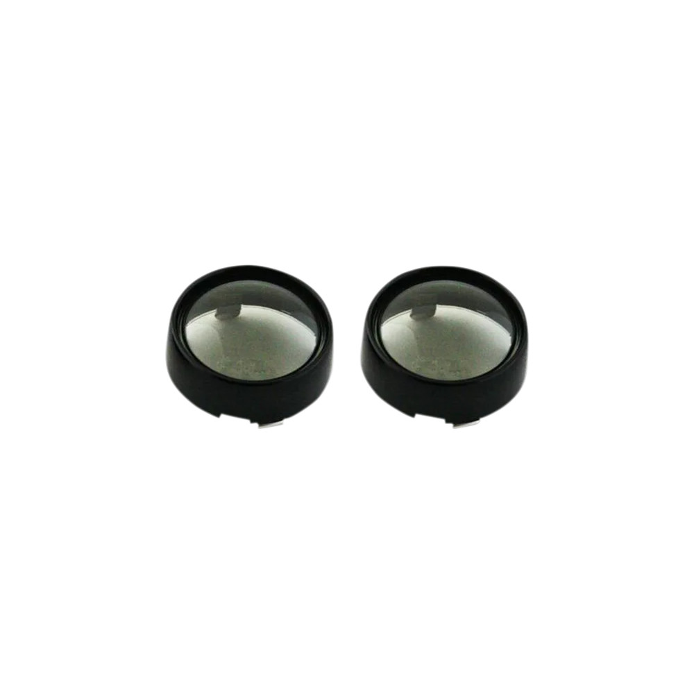 Aros y lentes para intermitentes ProBEAM® tipo bala — negro brillante, lente ahumado, par