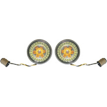 Intermitente LED ProBEAM® Ringz Bullet Bezel — acople 1157, cromo, ámbar/blanco, lente ahumada