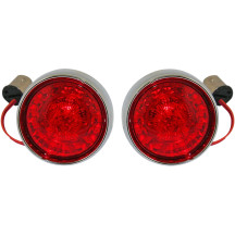 Insertos LED ProBeam® Bullet para intermitente trasero con bisel — zócalo 1157, lente roja, acabado cromado