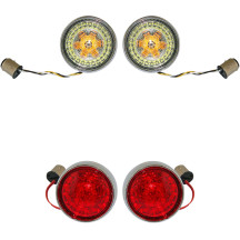 Kit completo de conversión de intermitentes delantero y trasero con lentes tipo bala — base 1157