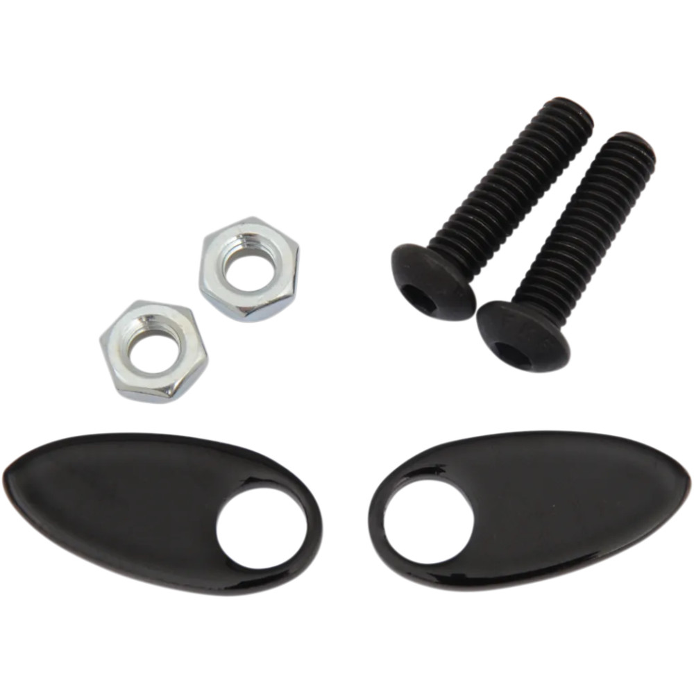 Rear Turn Signal Cover Plates — Black, Pair