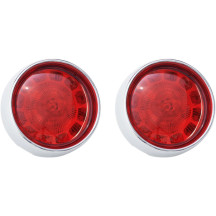 Insertos traseros de intermitente LED ProBeam® con bisel tipo bala — casquillo 1156, cromado, lente roja