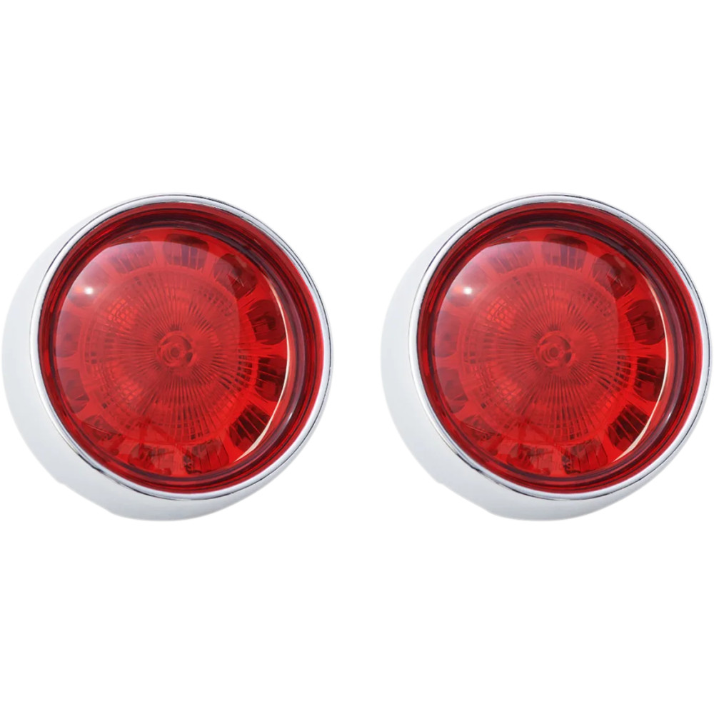 Insertos traseros de intermitente LED ProBeam® con bisel tipo bala — casquillo 1156, cromado, lente roja