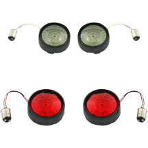 Kit completo de conversión de intermitentes delanteros y traseros con lentes de bisel tipo bala — base 1157, LED