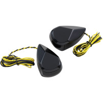 Luces LED marcadoras/señal de reemplazo múltiple — Par, carcasa negra, LED ámbar, lente ahumada