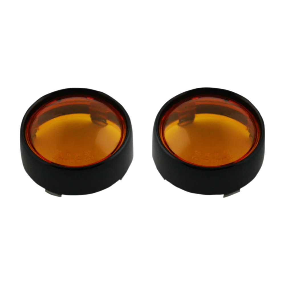 Aros/Lentes para intermitentes ProBEAM® tipo bala — cuerpo negro, lente ámbar, par