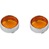 Embellecedores/Lentes para intermitentes ProBEAM® Bullet — lente ámbar, acabado cromado, par