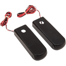 Fender Strut LED Marker Lights — 12V, rear mount, black housing, red LED