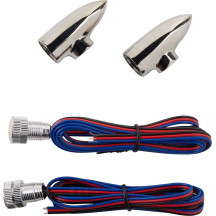 Lightning Bullets Run/Turn LED Lights — LED, amber & white, chrome housing