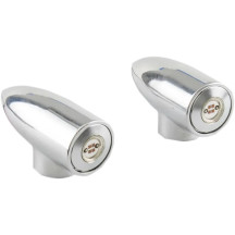 Lightning Bullets Run/Brake/Turn LED Lights — Chrome housing, Red LED, Pair