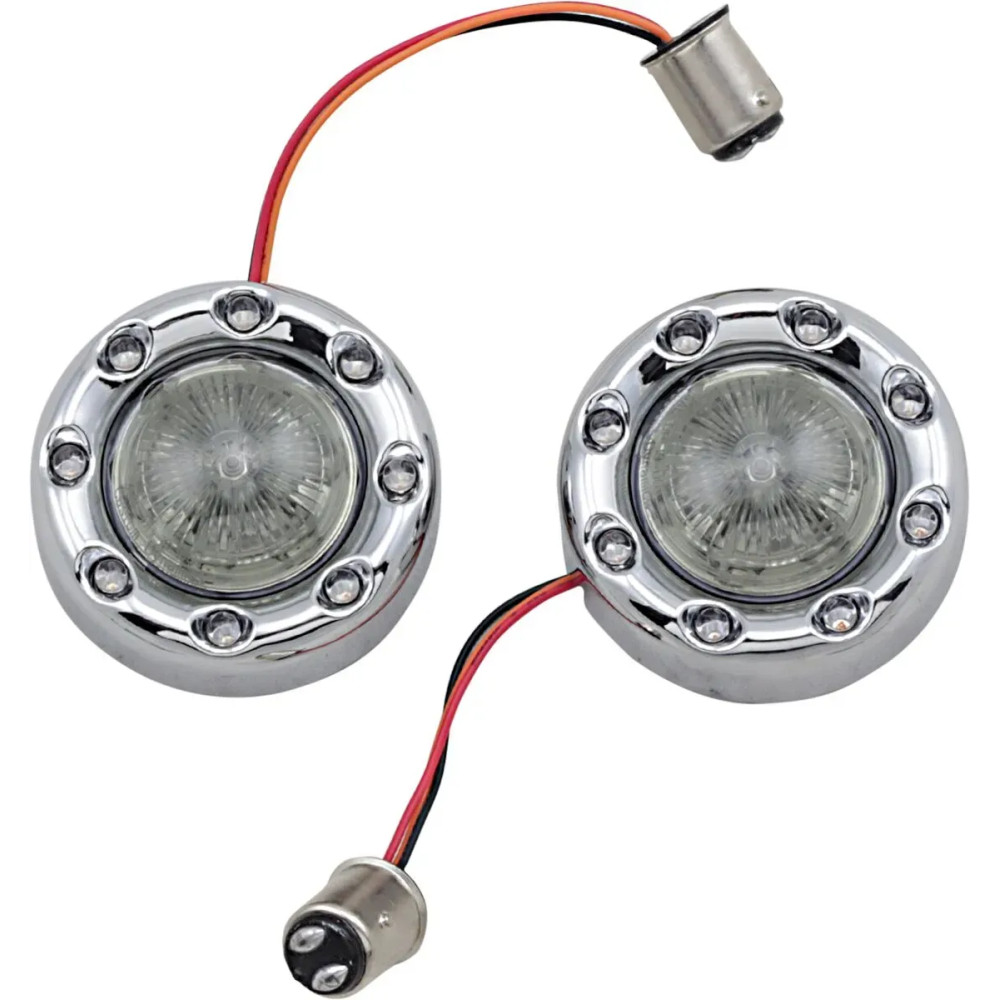 ProBEAM® Rear Bullet Ringz™ — base 1157, rojo, cromo