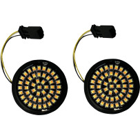 Inserciones de intermitentes LED Genesis® 4 Solid Amber/White (Halo Free) para CVO™ — 48 LED, toma JAE, par