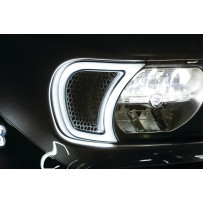 Tracer Headlight Vent Accents — 7" (18 cm), 152 mm (6"), Amber & White LEDs, Harley-Davidson®