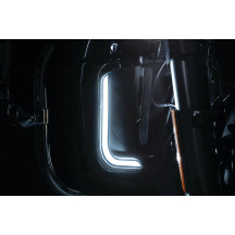 Lower Fairing Accent Lights — Lower fairing, amber & white LEDs, chrome