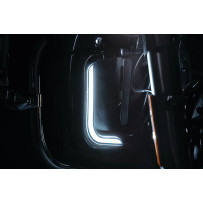 Lower Fairing Accent Lights — Lower fairing, amber & white LEDs, chrome