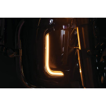 Lower Fairing Accent Lights — Lower fairing, amber & white LEDs, chrome