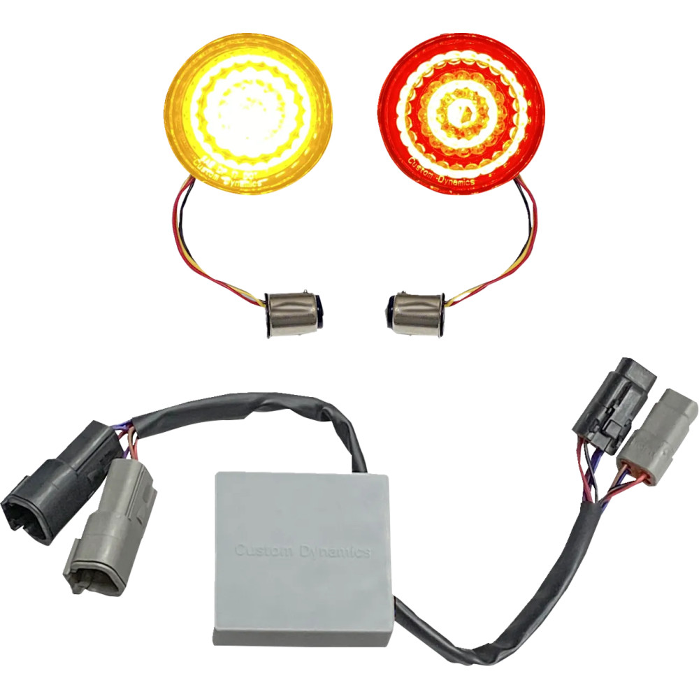 Insertos SMART LED para intermitentes tipo bala — 1157, 48 LEDs, ámbar y rojo, trasero