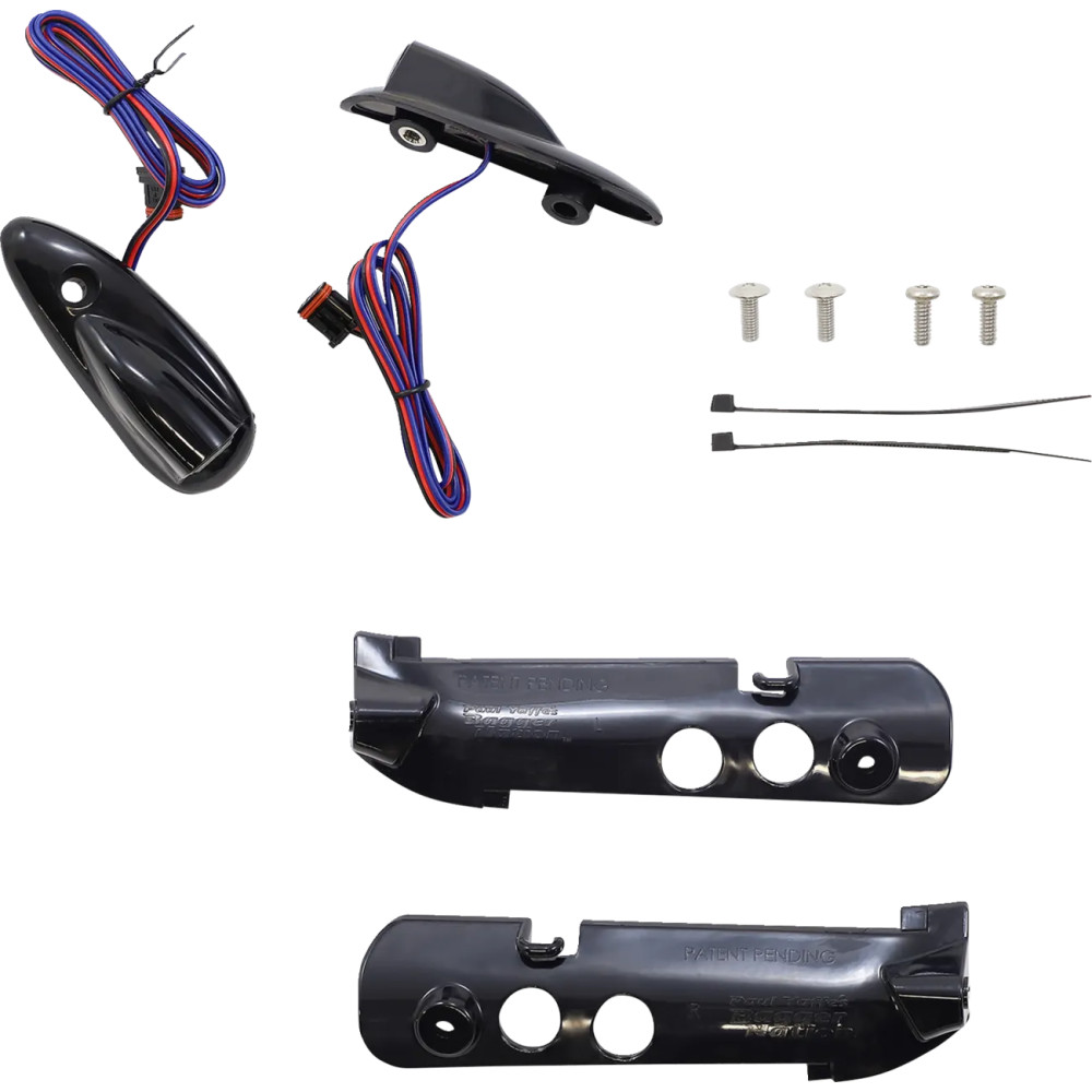 Luz de marcha y giro — Harley-Davidson®, carcasa negra, LEDs ámbar/blanco, lente transparente