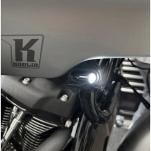 Neowise Bullet Smooth 2-1 LED Intermitente — Harley-Davidson®, carcasa negra, LEDs ámbar y blanco