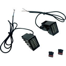 Intermitentes LED de montaje en puntal trasero — Trasero, negro, lente ahumada