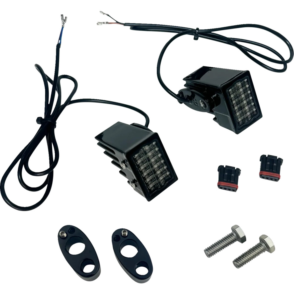 Intermitentes traseros LED — Compatible con Harley-Davidson®, lente ahumada, carcasa negra