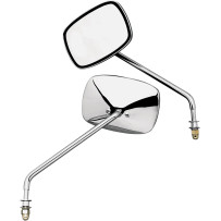 Chrome Universal Die-Cast Mirror — 20.5 cm stem, 14 cm × 89 mm head