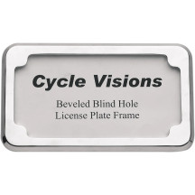 Beveled License Plate Frame — Fits 4" x 7" plates, Chrome