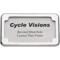 Beveled License Plate Frame — Fits 4" x 7" plates, Chrome