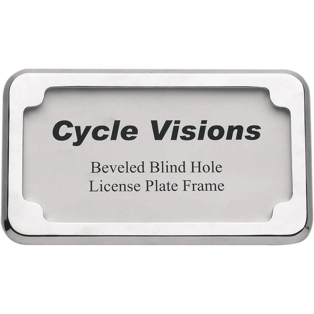 Beveled License Plate Frame — Fits 4" x 7" plates, Chrome