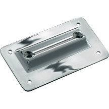 Laydown License Plate Holder — Chrome, rear mount, horizontal