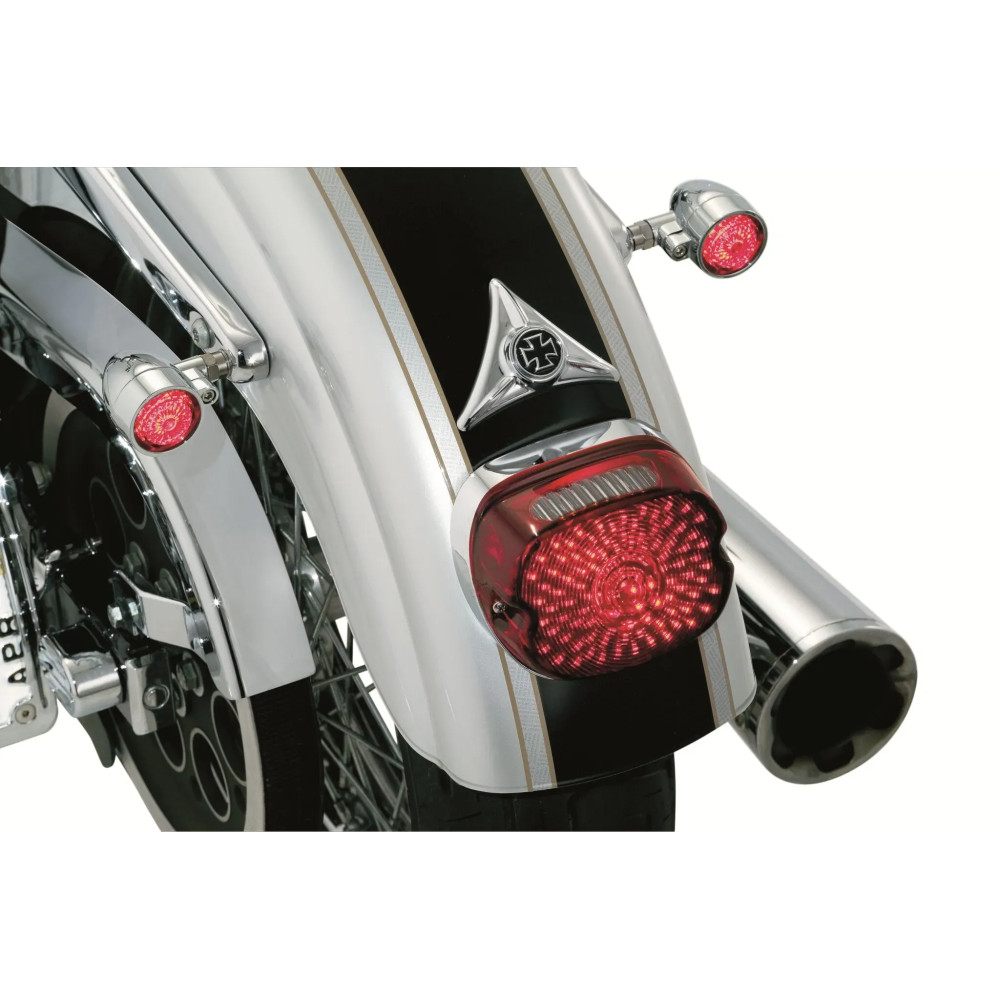 Interchangeable License Plate Mounting Hole Cover — Rear, Adhesive back, Chrome