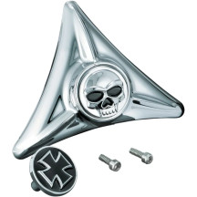 Interchangeable License Plate Mounting Hole Cover — Rear, Adhesive back, Chrome