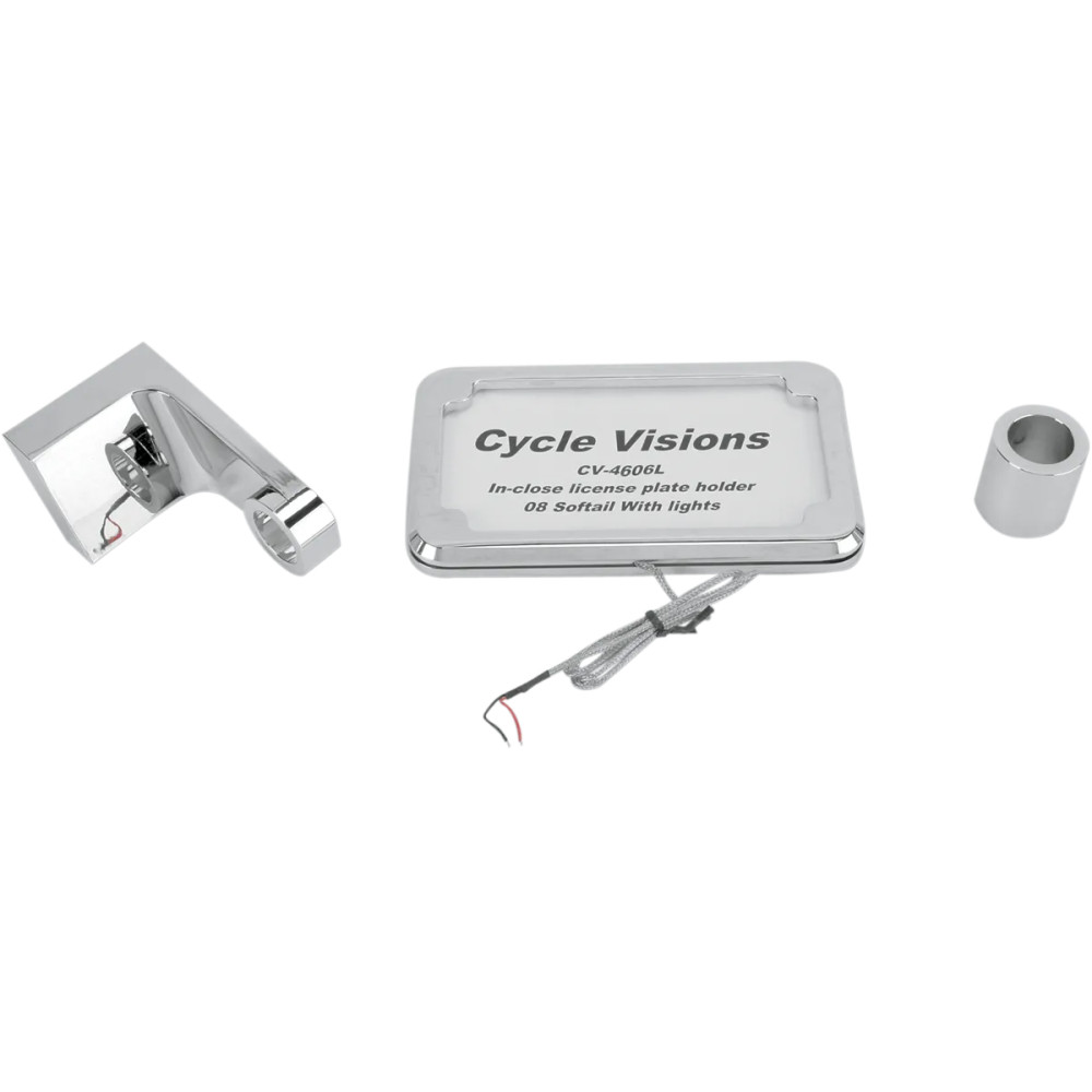 In-Close License Plate Holder — 4" x 7", side mount, chrome