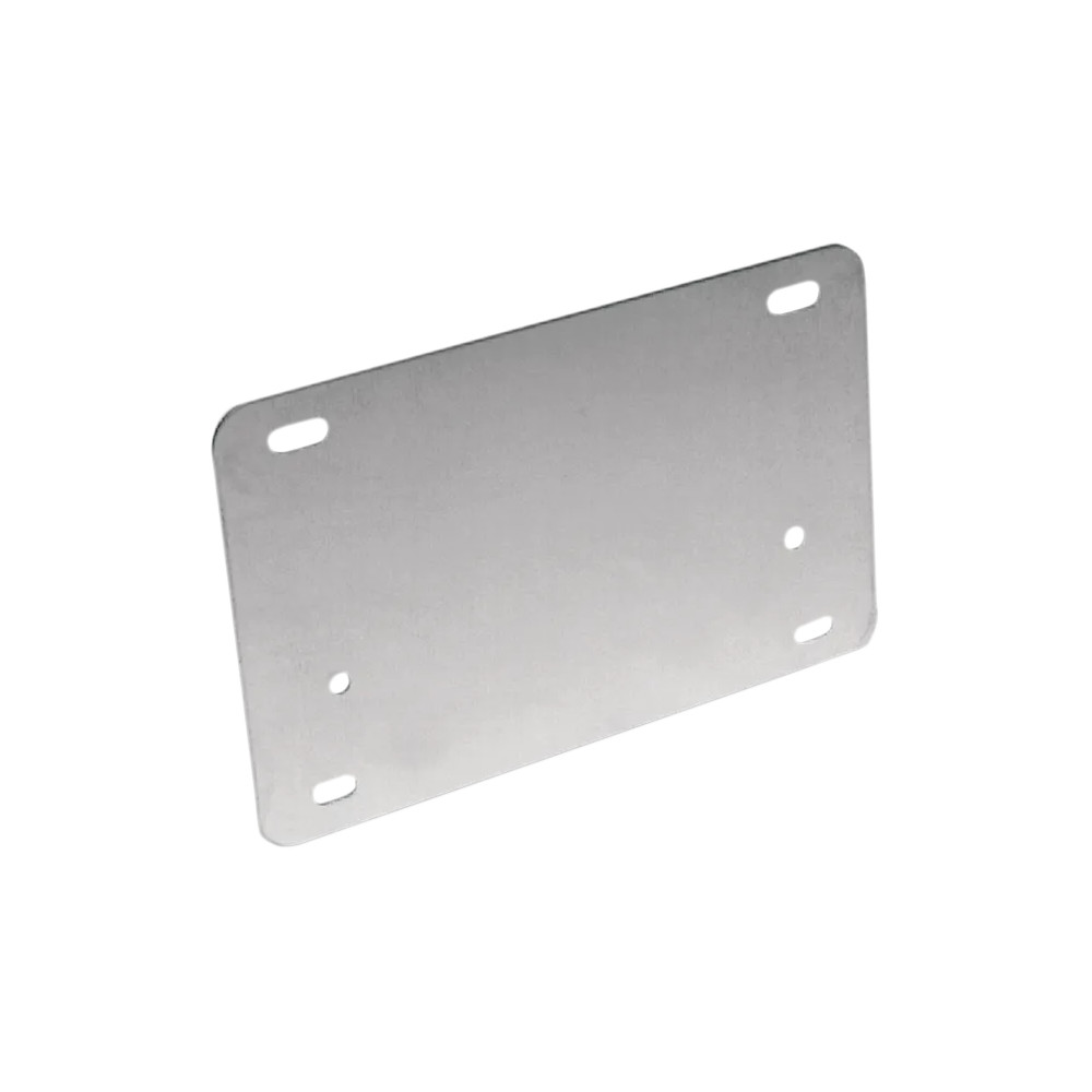 License Backing Plate — Fits 4" x 7" plates, stainless steel, flat, horizontal