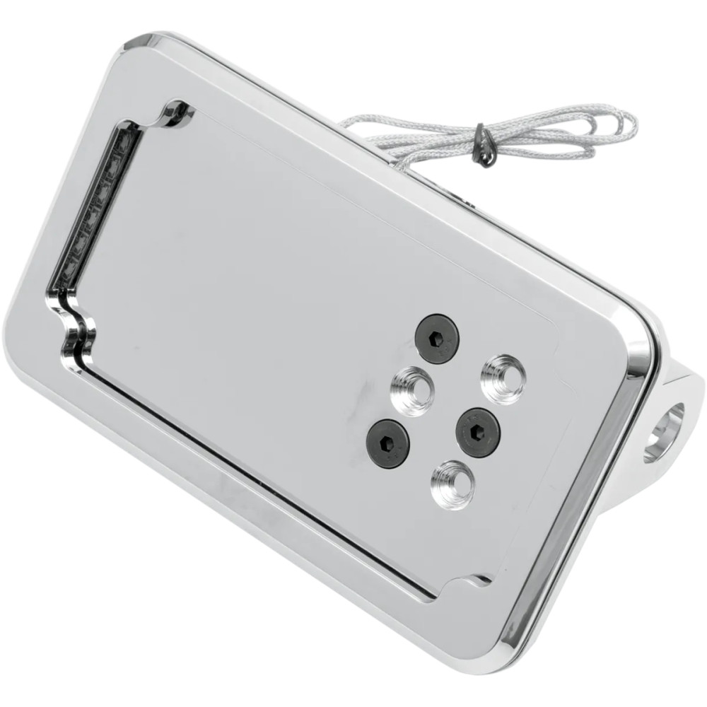 In-Close License Plate Holder — 4" H, 7" L, Side mount, Chrome