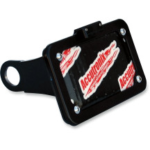 Side Mount License Plate with LED Tag Light — Side mount, Anodized Black